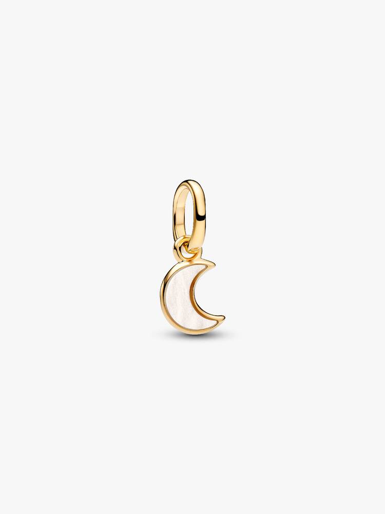 Moon 14k gold-plated mini dangle with white biores