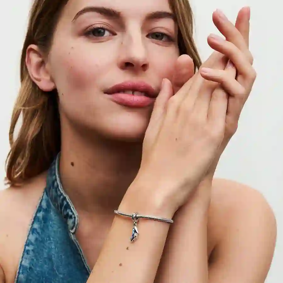 Disney Cinderella shoe sterling silver dangle with