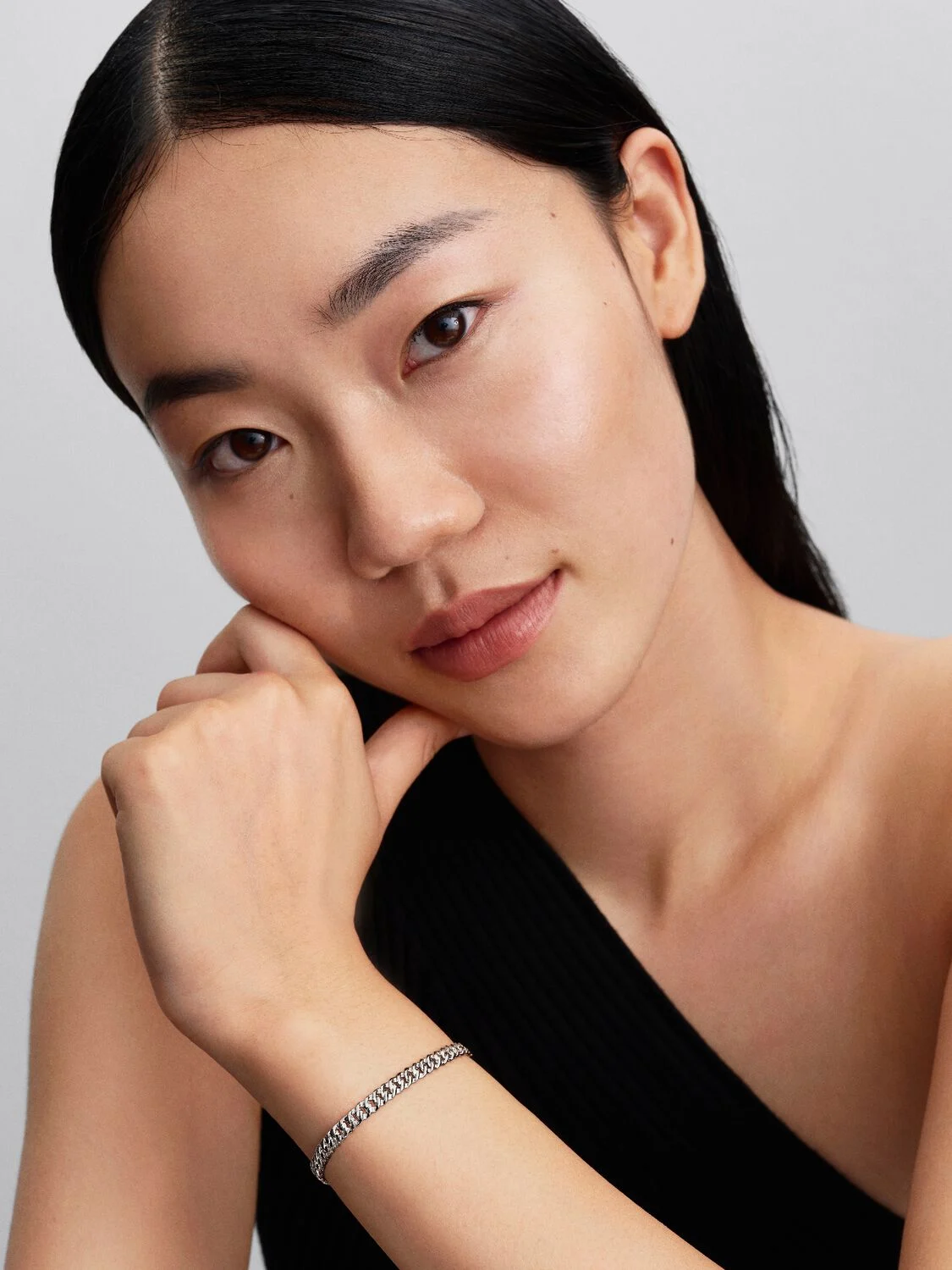 Cuban chain sterling silver bracelet