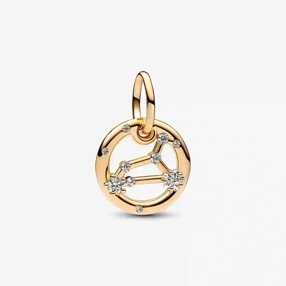 Leo zodiac 14k gold-plated dangle with clear cubic zirconia