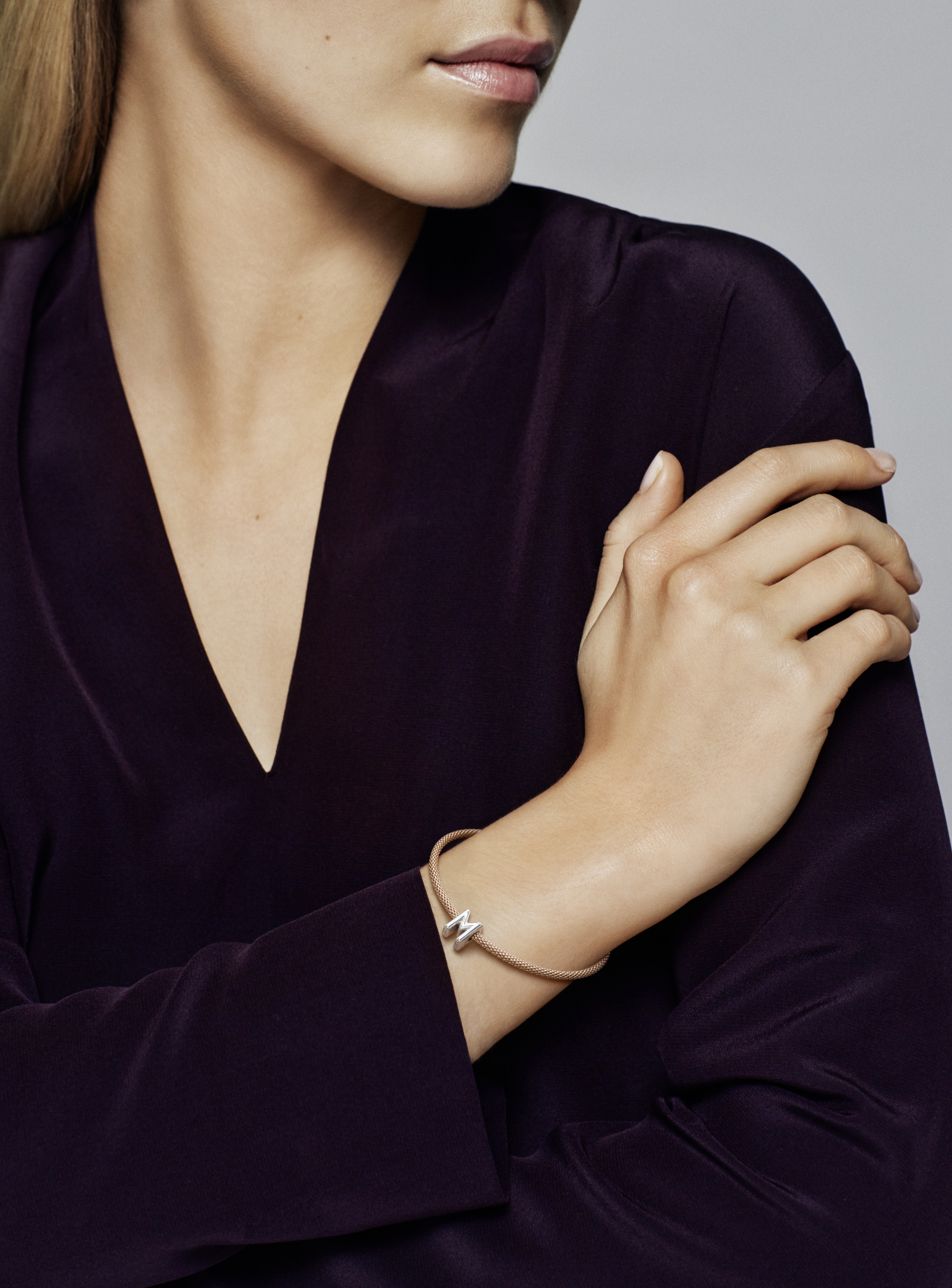 Letter M silver charm
