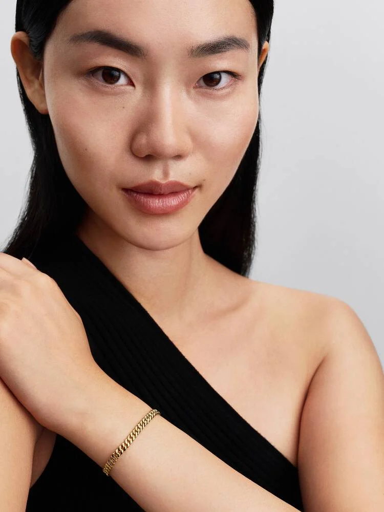 Cuban chain 14k gold-plated bracelet