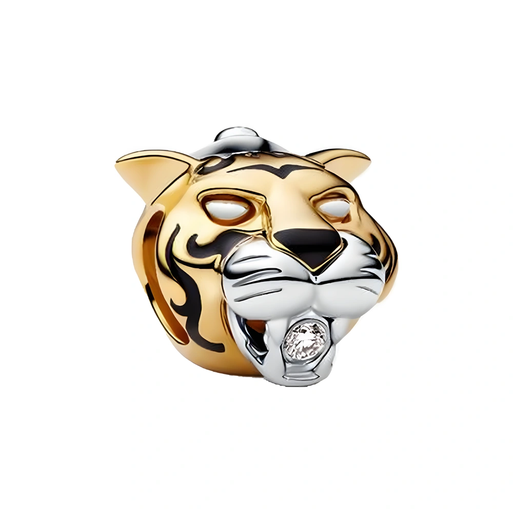 Disney Princess Jasmin sterling silver and 14k gold-plated charm with 0.012ct TW G-I VS+round brill 