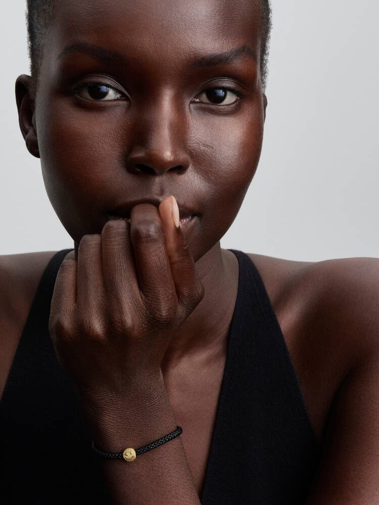 Textured happy face 14k gold-plated mini charm