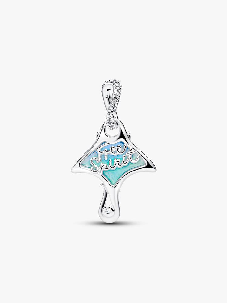 Manta sterling silver dangle with clear cubic zirc