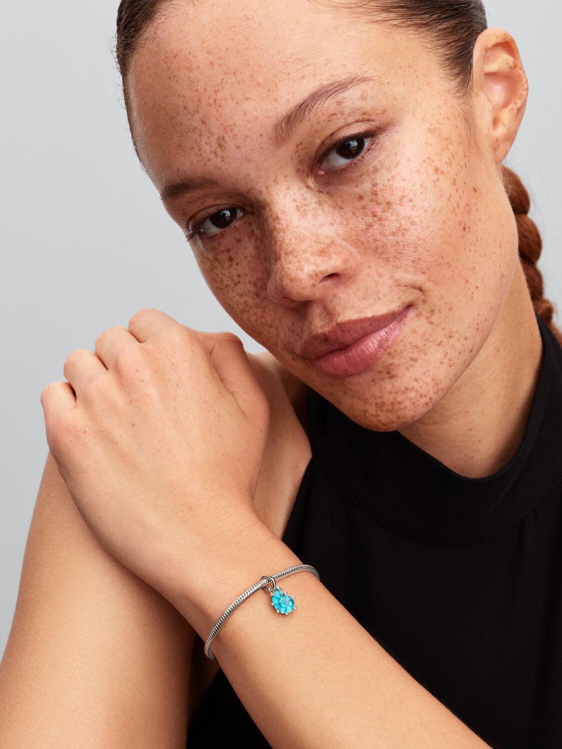 Sea snail sterling silver dangle with capri blue c