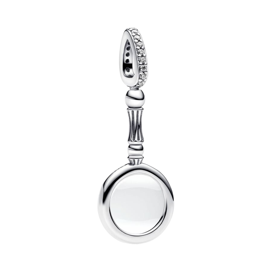 Loupe sterling silver dangle with clear cubic zirc