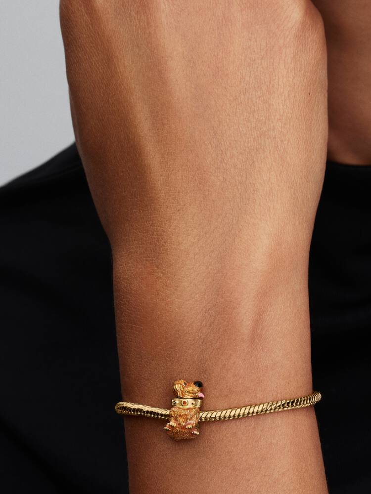 Disney Dug 14k gold-plated charm with salsa red cr