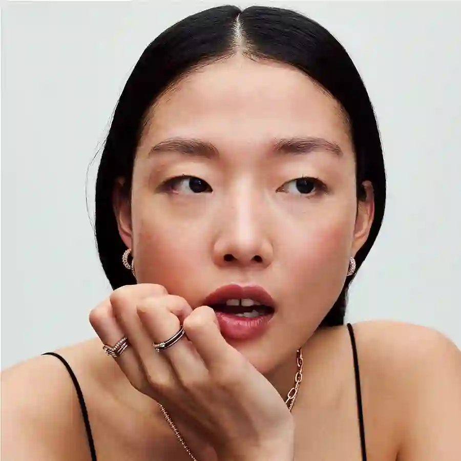 Heart 14k rose gold-plated mini dangle with orchid