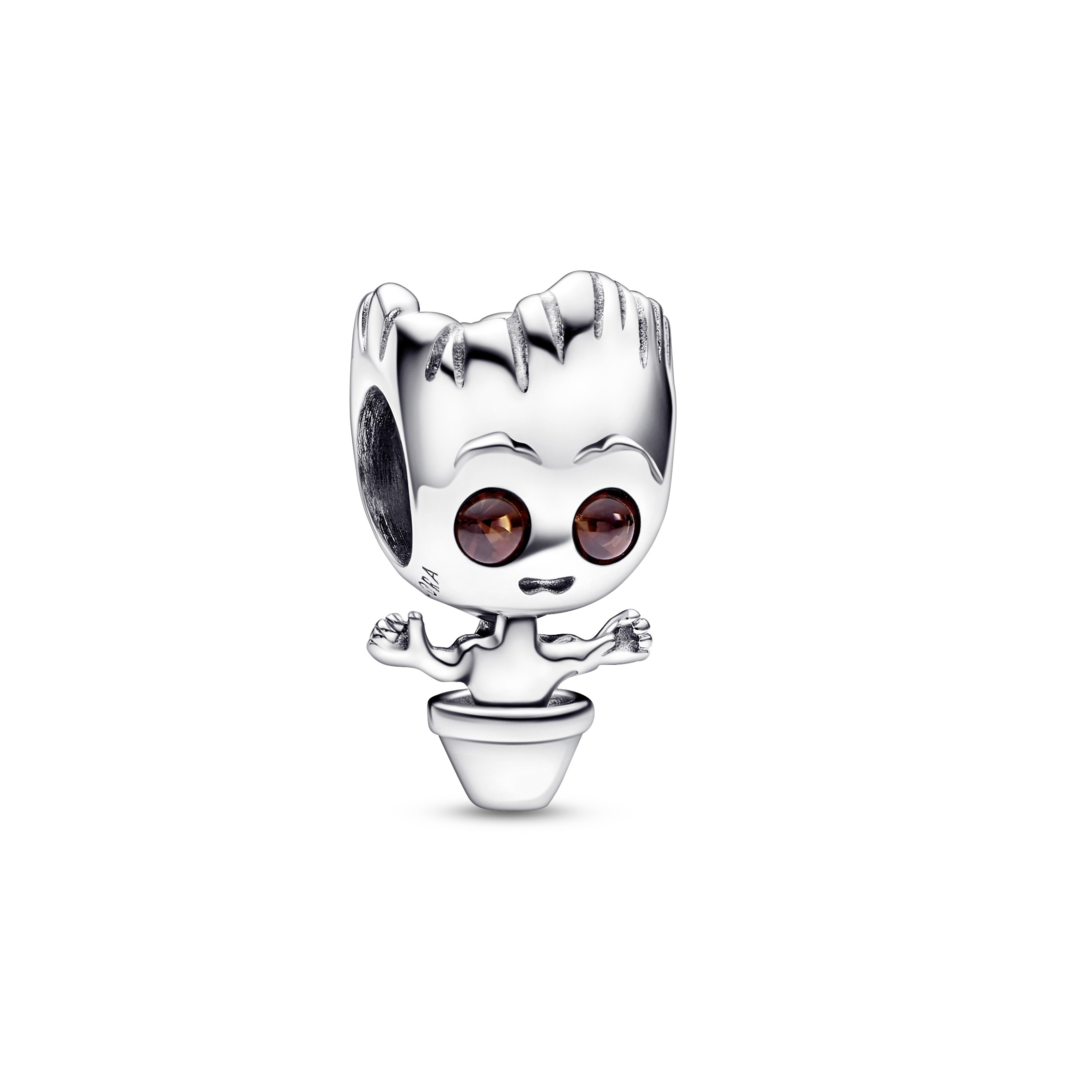 Marvel Groot sterling silver charm with brown crys