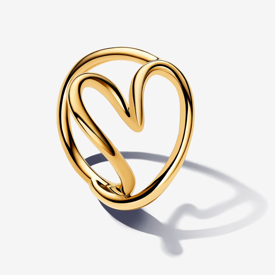 Heart 14k gold-plated ring