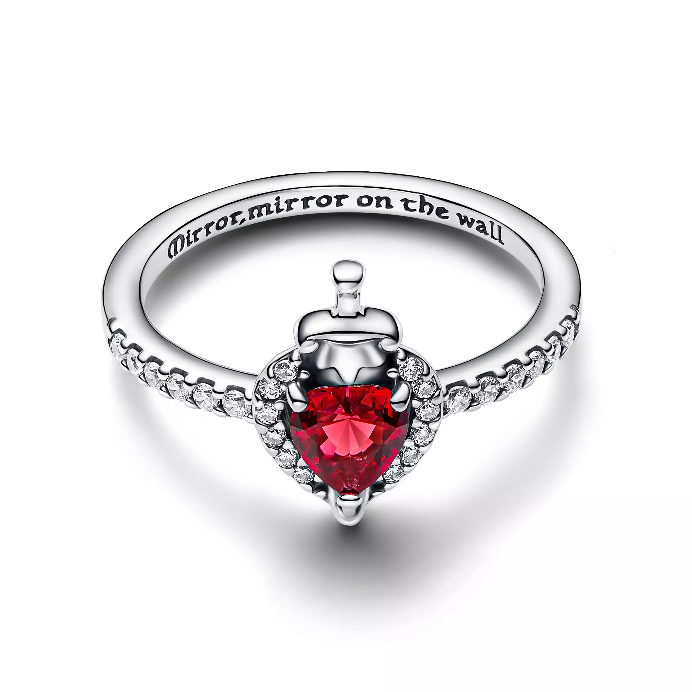 Disney Villains Evil Queen sterling silver ring with fuchsia rose crystal and clear cubic zirconia