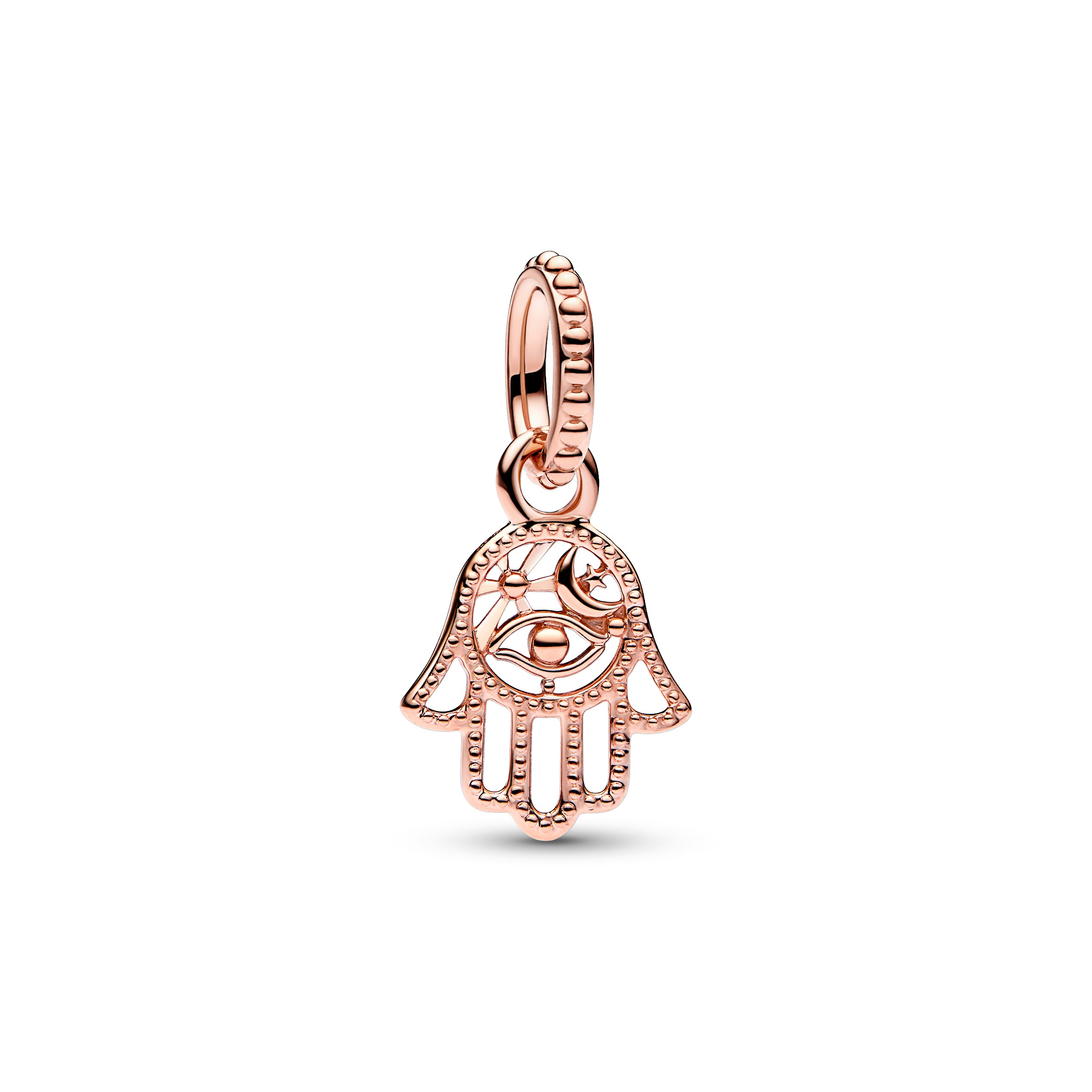 Hamsa hand 14k rose gold-plated dangle
