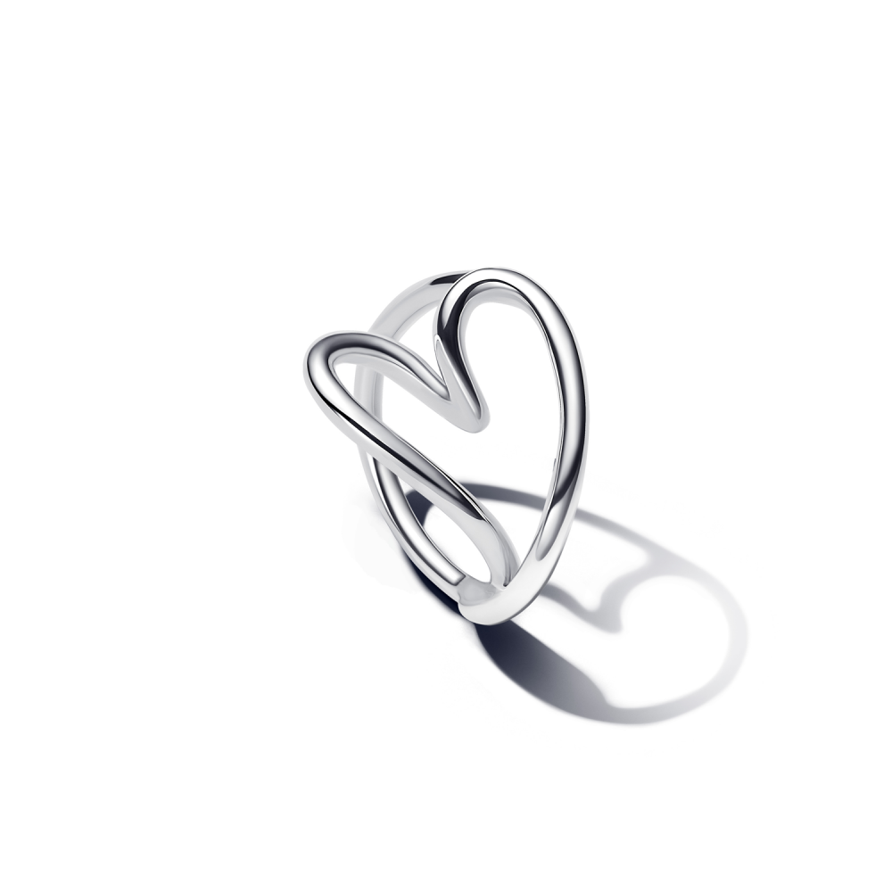 Heart sterling silver ring