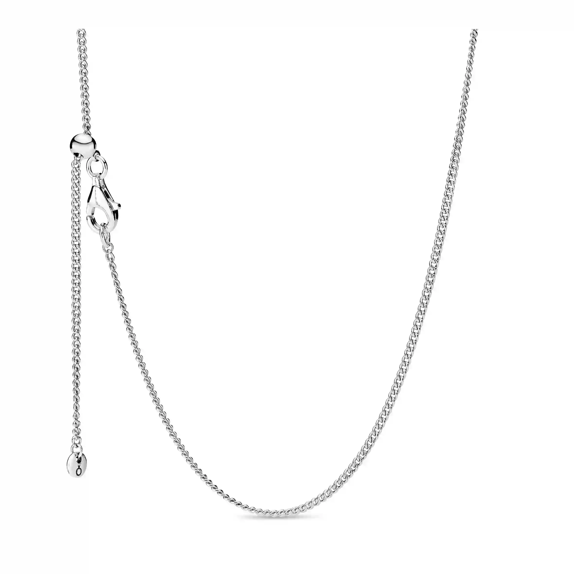 Sterling silver necklace with sliding clasp