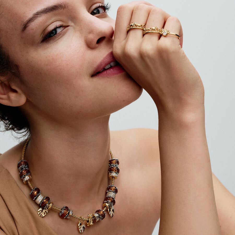 Monstera 14k gold-plated dangle with clear cubic z