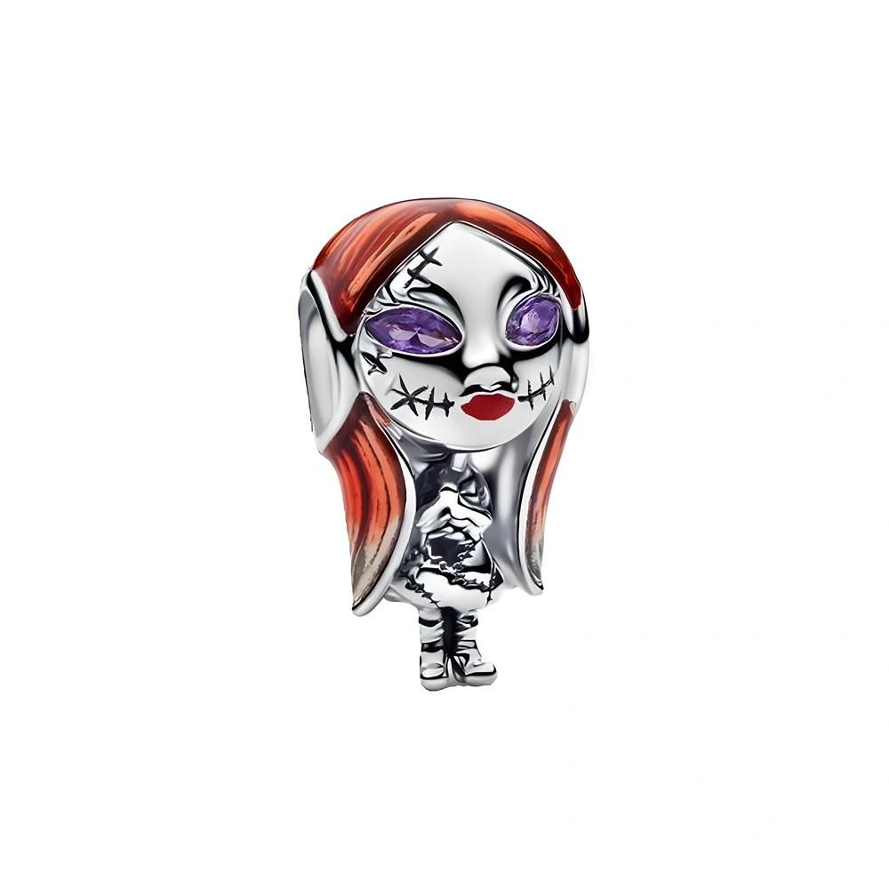 Disney Sally sterling silver charm with sweet grape purple crystal and enamel