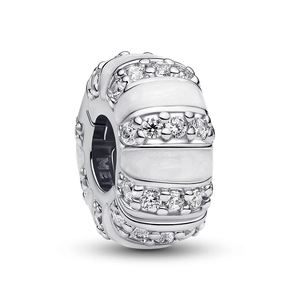 Sterling silver clip with clear cubic zirconia, sh