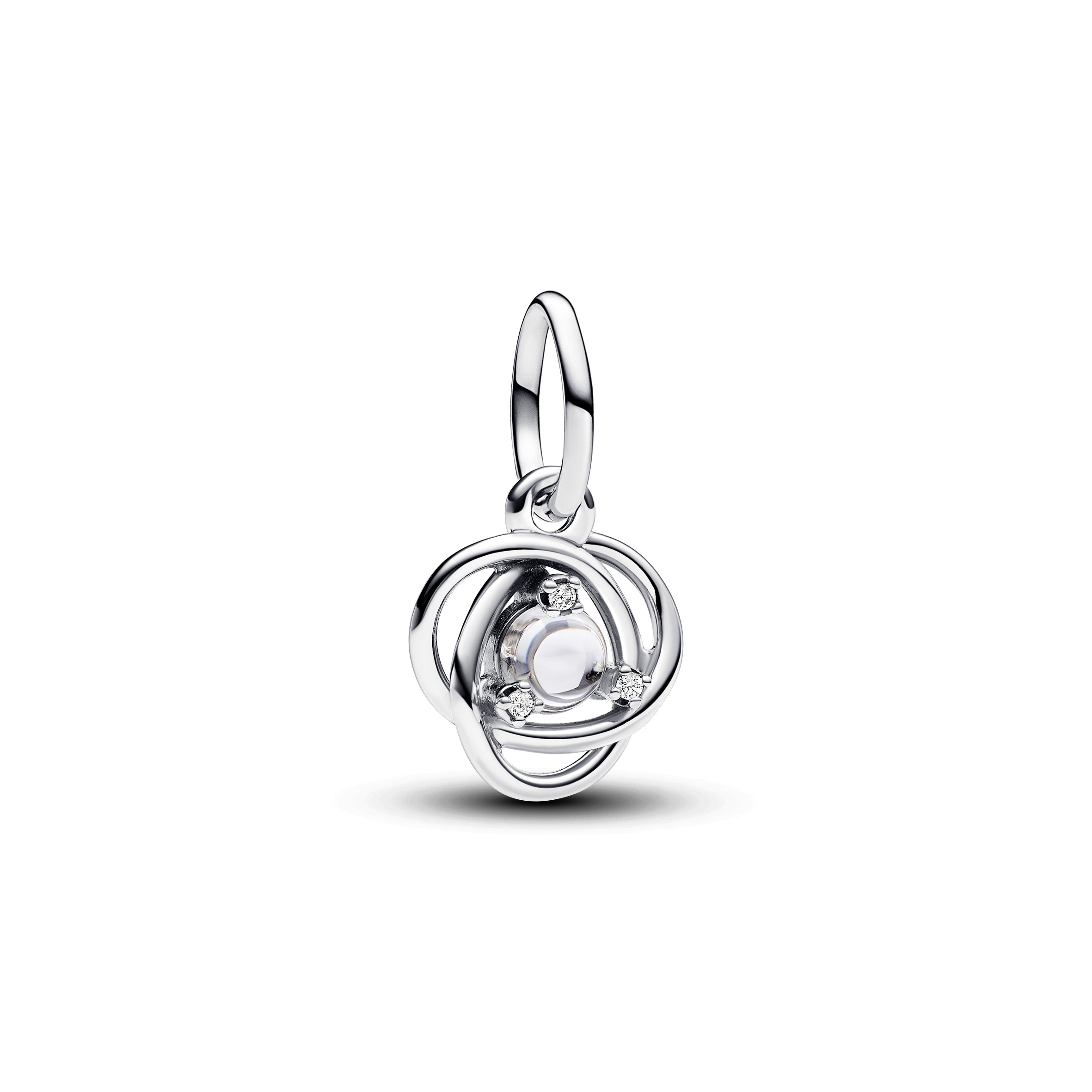 Sterling silver dangle with clear cubic zirconia
