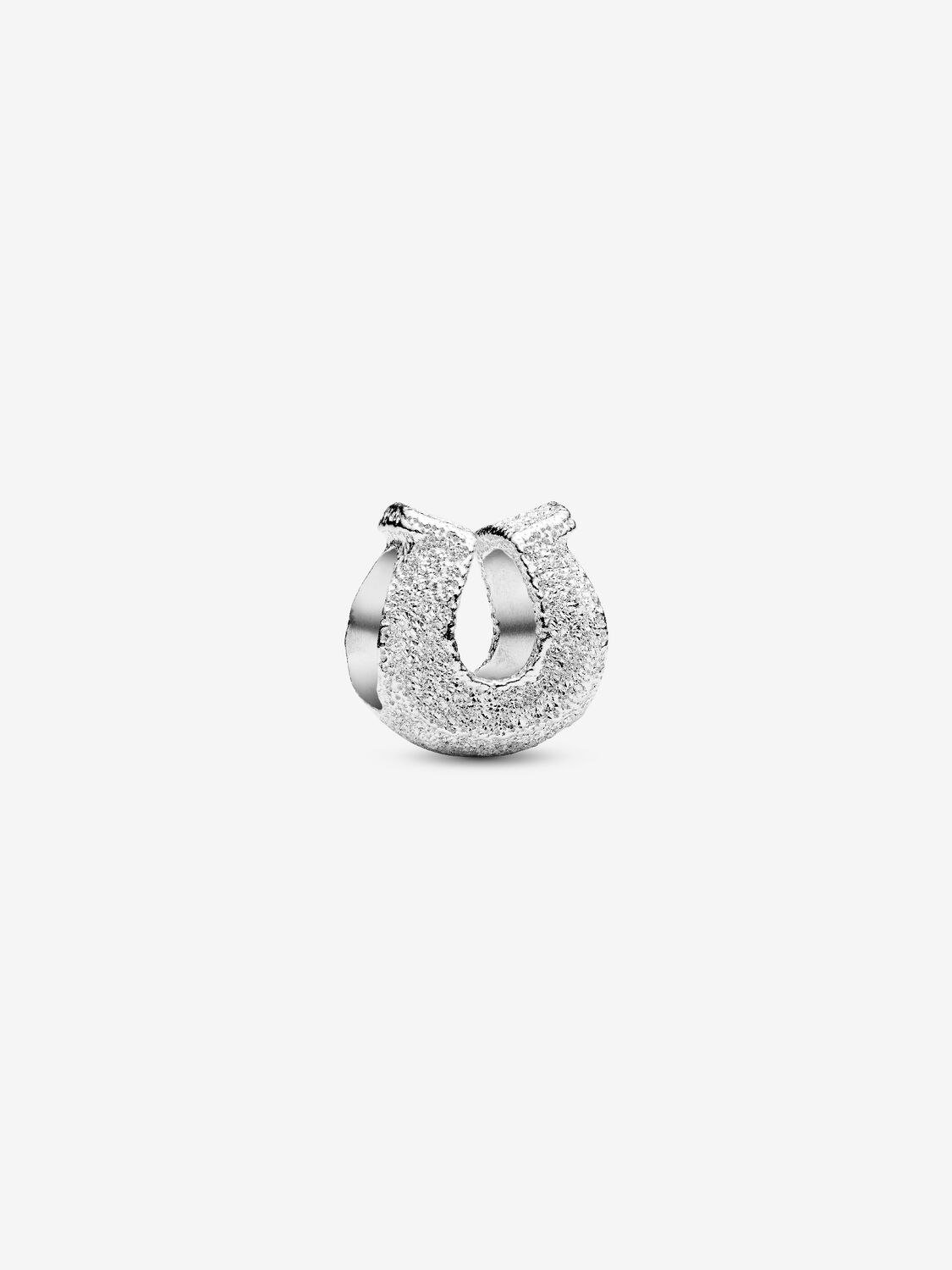 Textured horseshoe sterling silver mini charm
