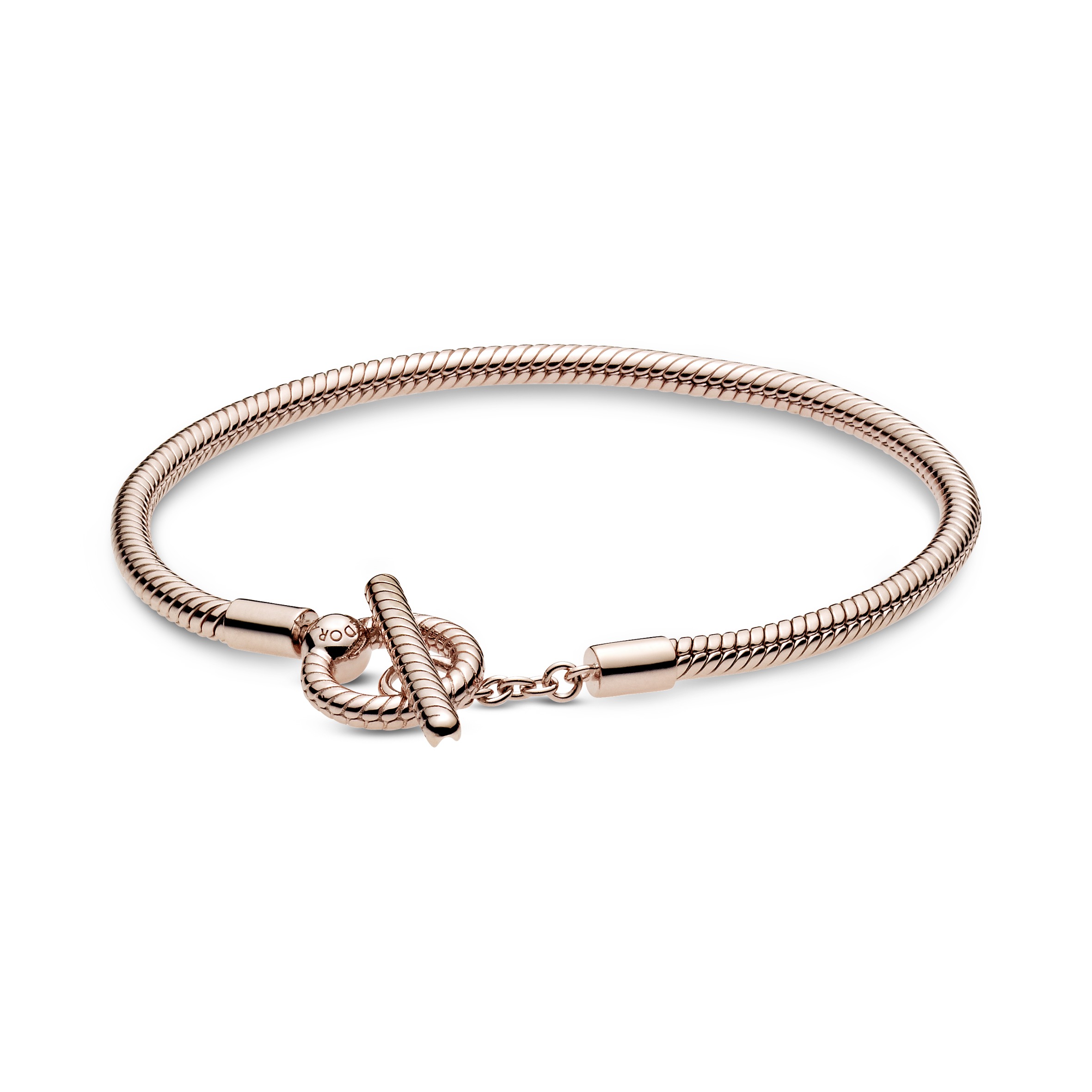 Snake chain Pandora Rose T-bar bracelet