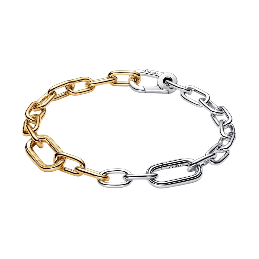 Sterling silver and 14k gold-plated link bracelet