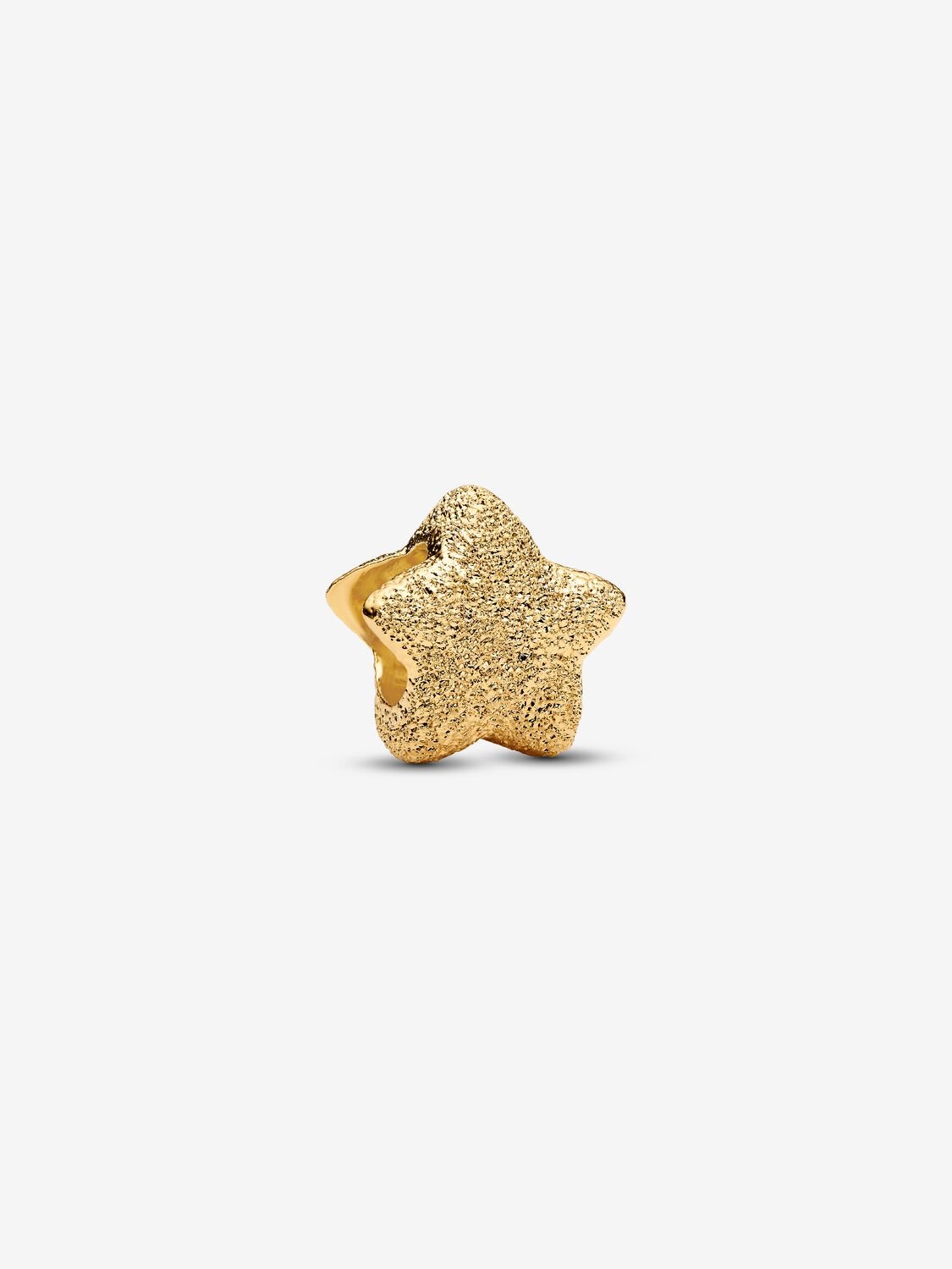 Textured star 14k gold-plated mini charm