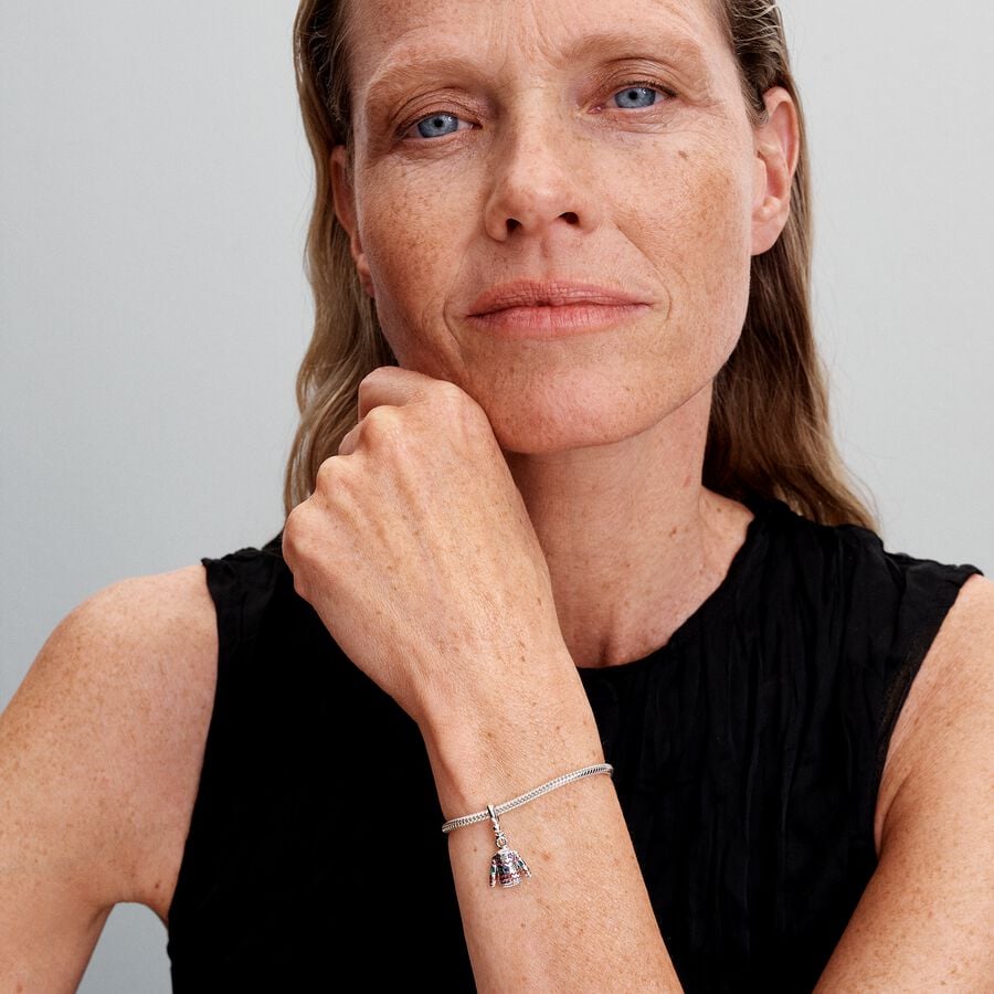 Christmas jumper sterling silver dangle with red c