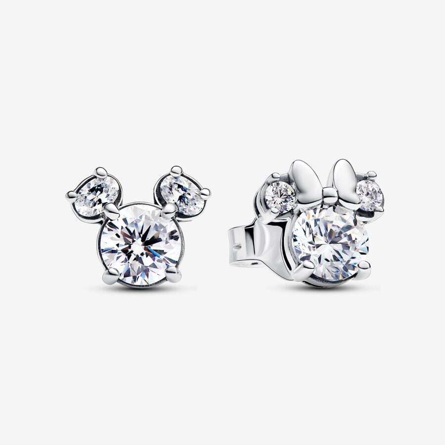 Disney Mickey and Minnie silhouette sterling silve