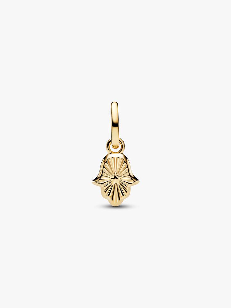 Hamsa hand 14k gold-plated mini dangle with imitat