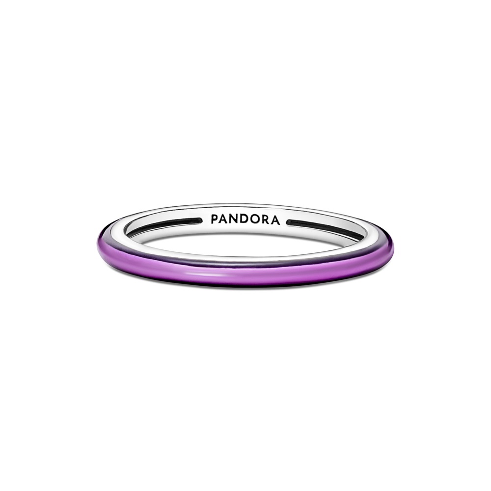 Sterling silver ring with transparent purpleenamel /199655C01-56