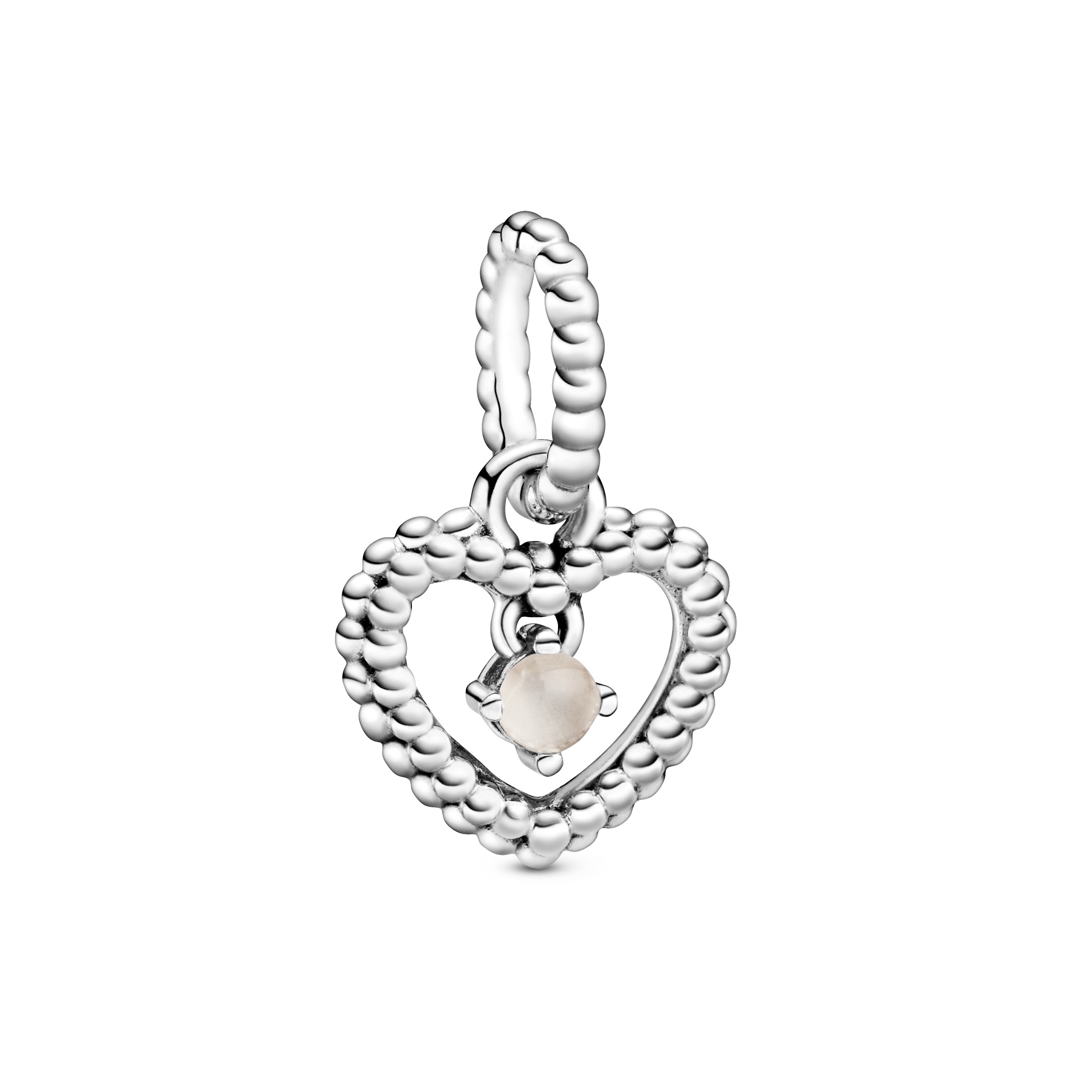 Heart sterling silver dangle with light mistyrose 