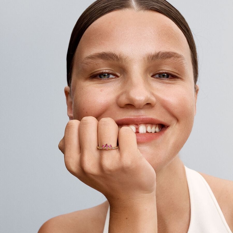 Disney Rapunzel 14k gold-plated tiara ring with ph