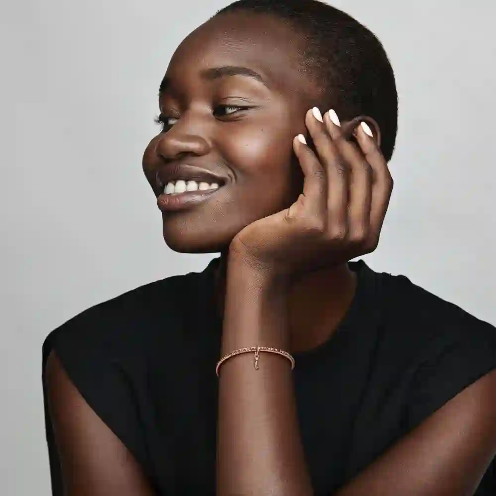 Letter i 14k rose gold-plated dangle with clear cubic zirconia