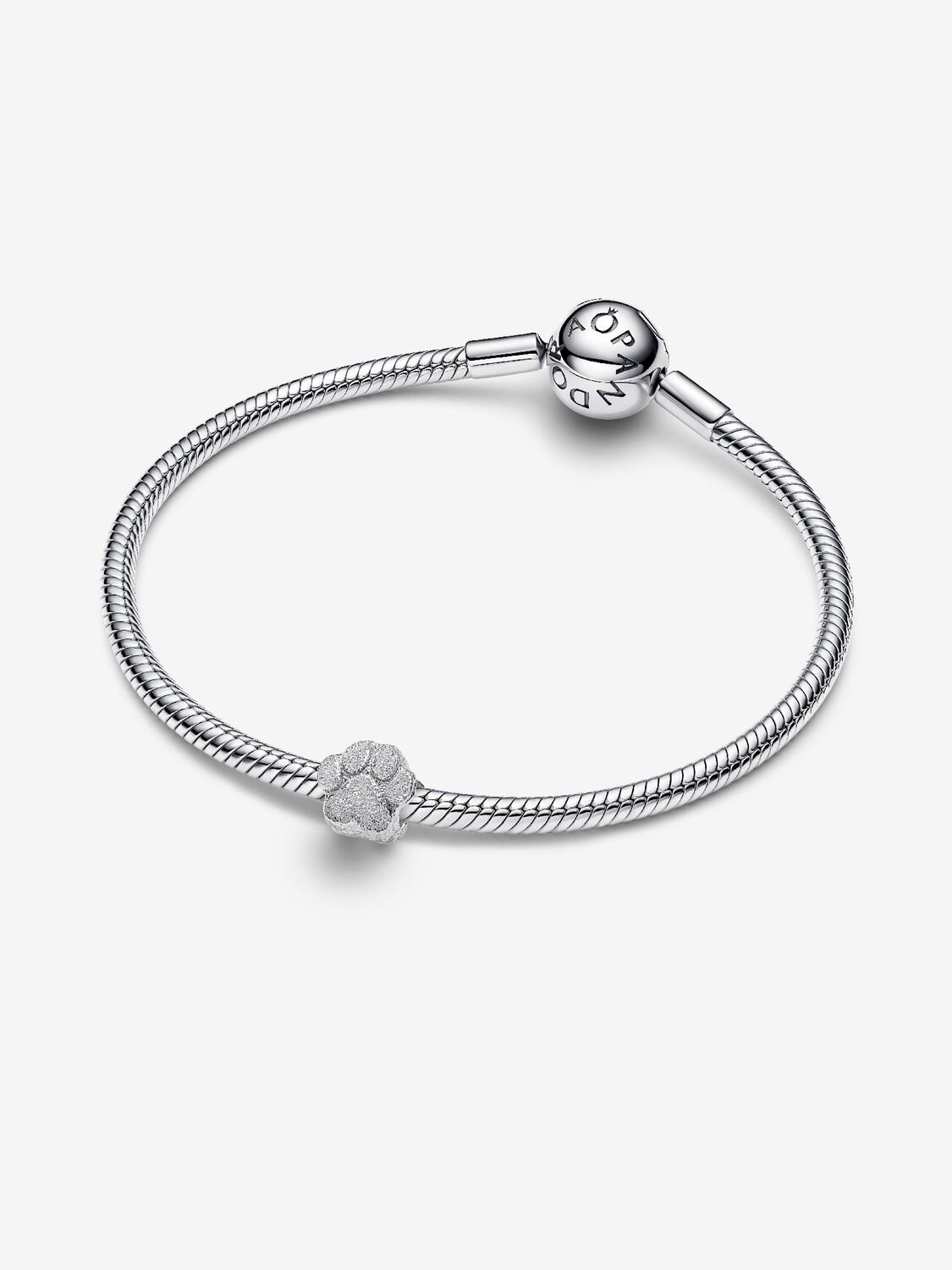 Textured paw sterling silver mini charm