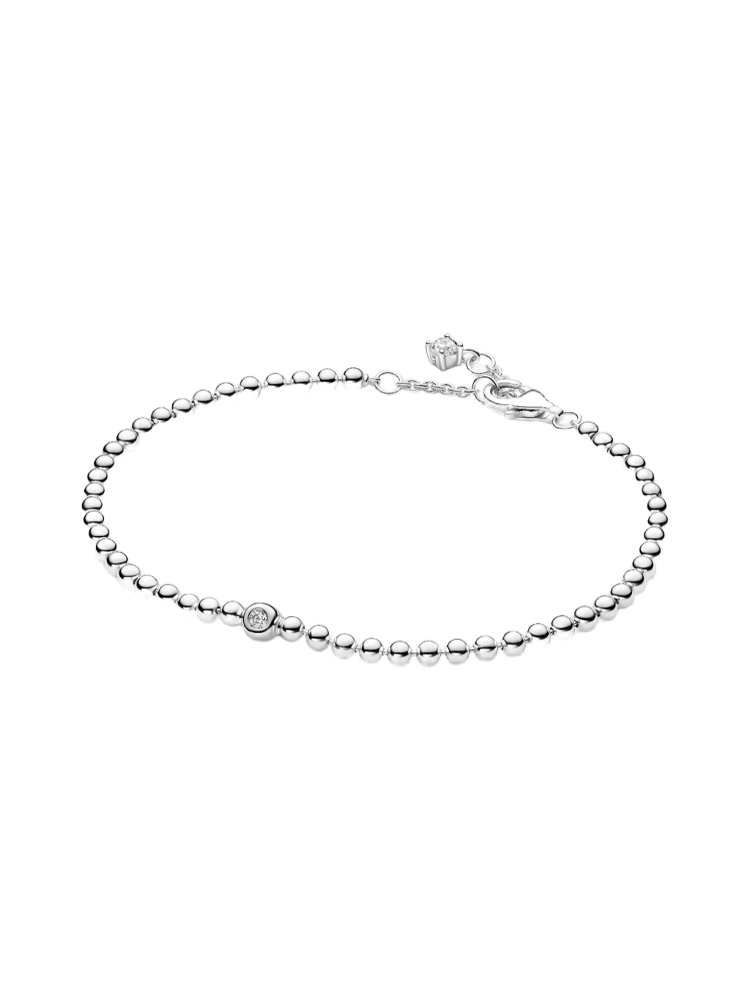 Sterling silver bracelet with clear cubic zirconia