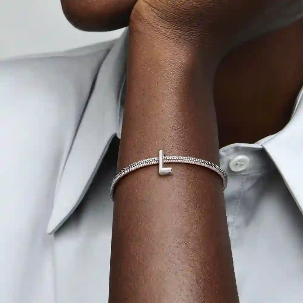 Letter L silver charm