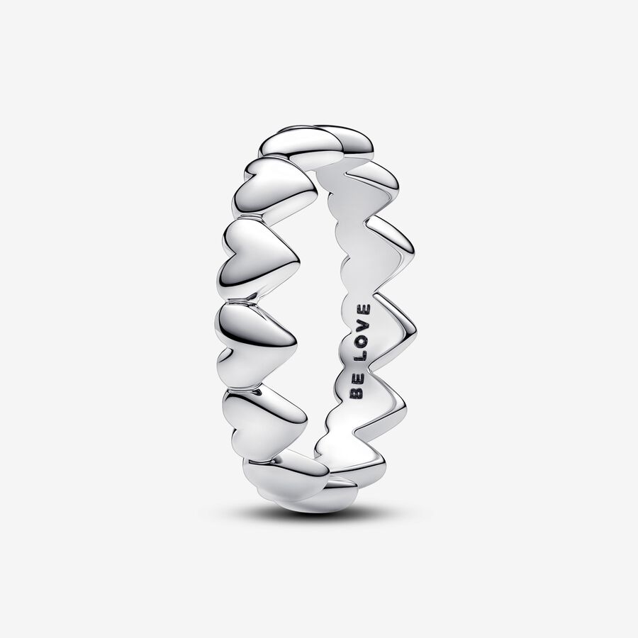 Hearts sterling silver ring