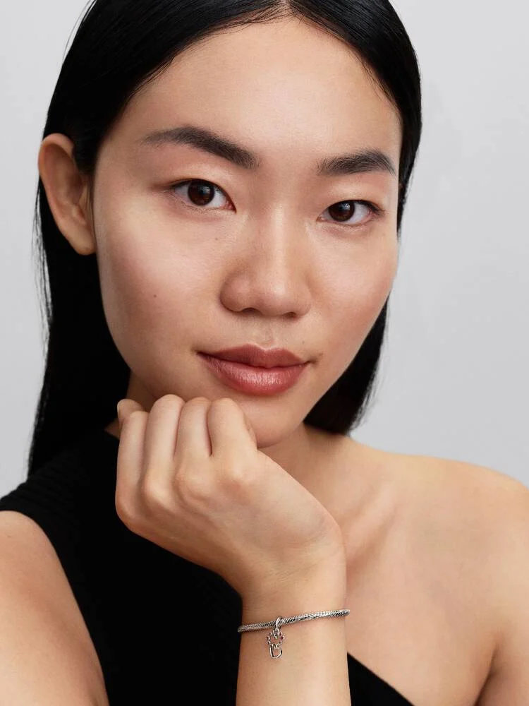 Connected hearts sterling silver dangle with salsa