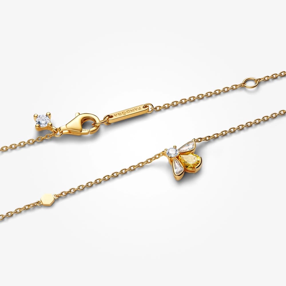 Bee 14k gold-plated collier with vibrant yellow an