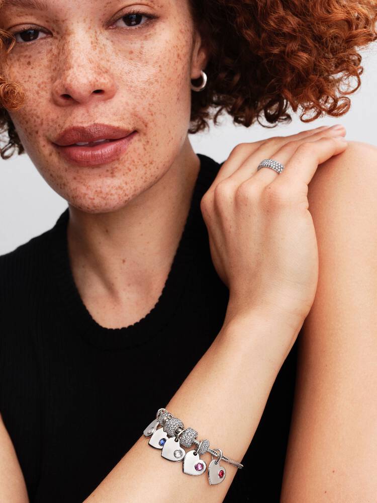 Engravable heart sterling silver dangle with princ