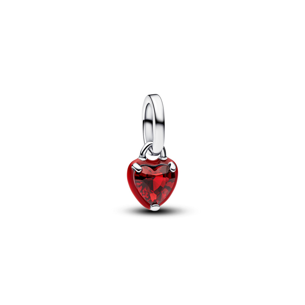 Heart sterling silver mini dangle with salsa red c