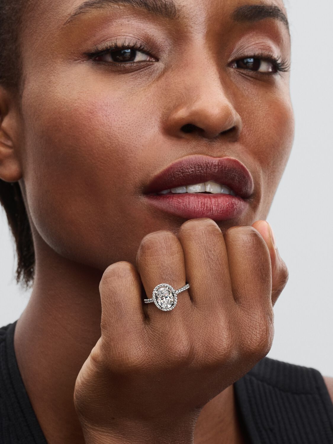 Sterling silver ring with clear cubic zirconia