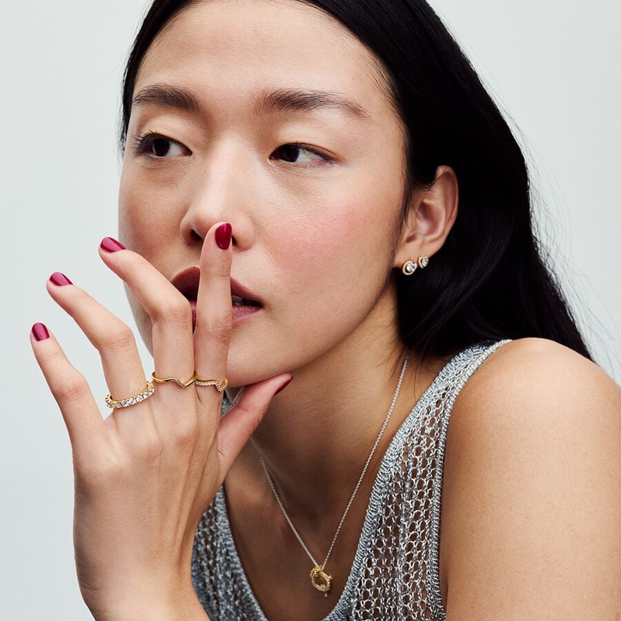 PANDORA 14K Gold Plated Ring/163095C00-52