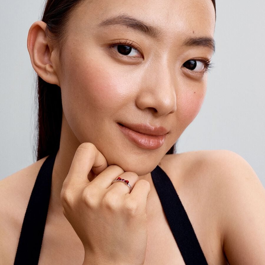 Disney Snow White bow sterling silver ring with fu