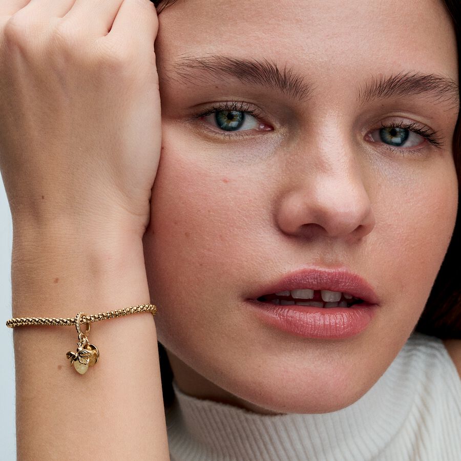 Firefly 14k gold-plated dangle with yellow photolu