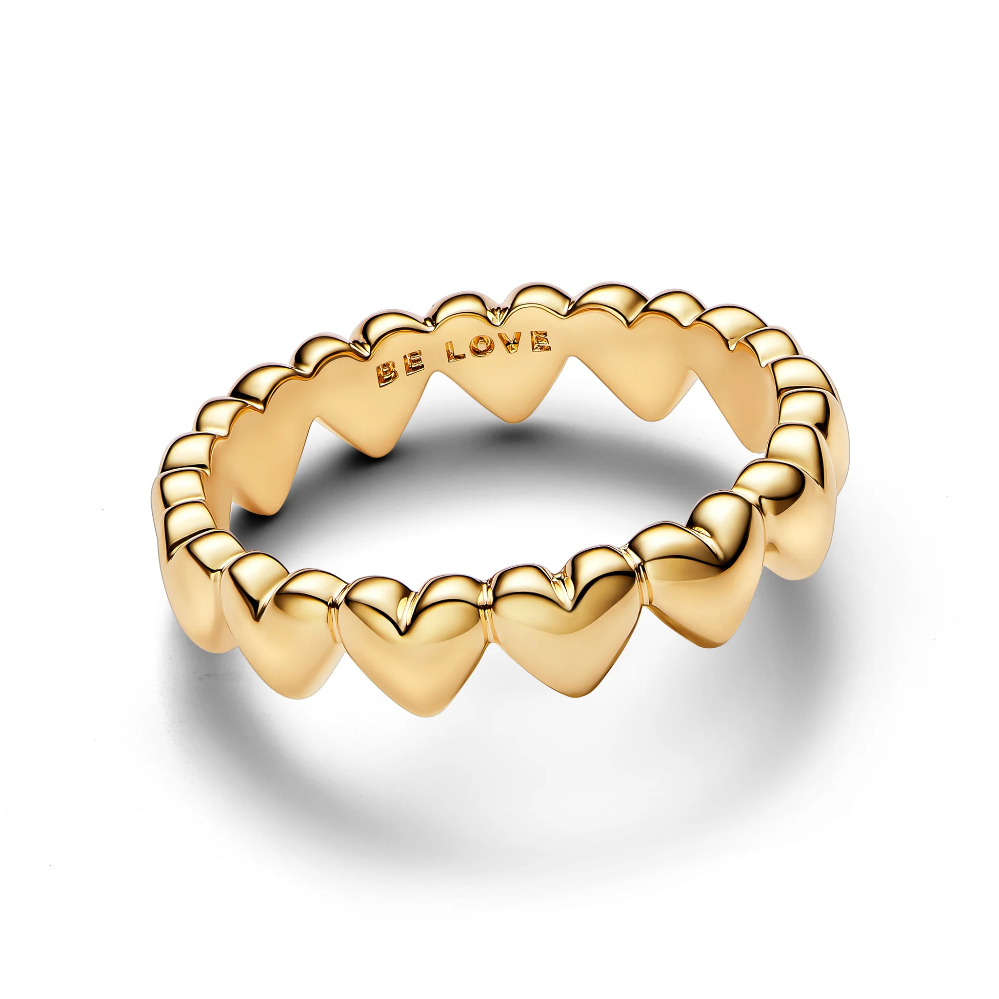 Hearts 14k gold-plated ring