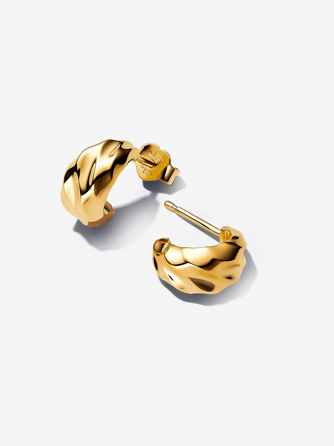 Rippled 14k gold-plated hoop earrings