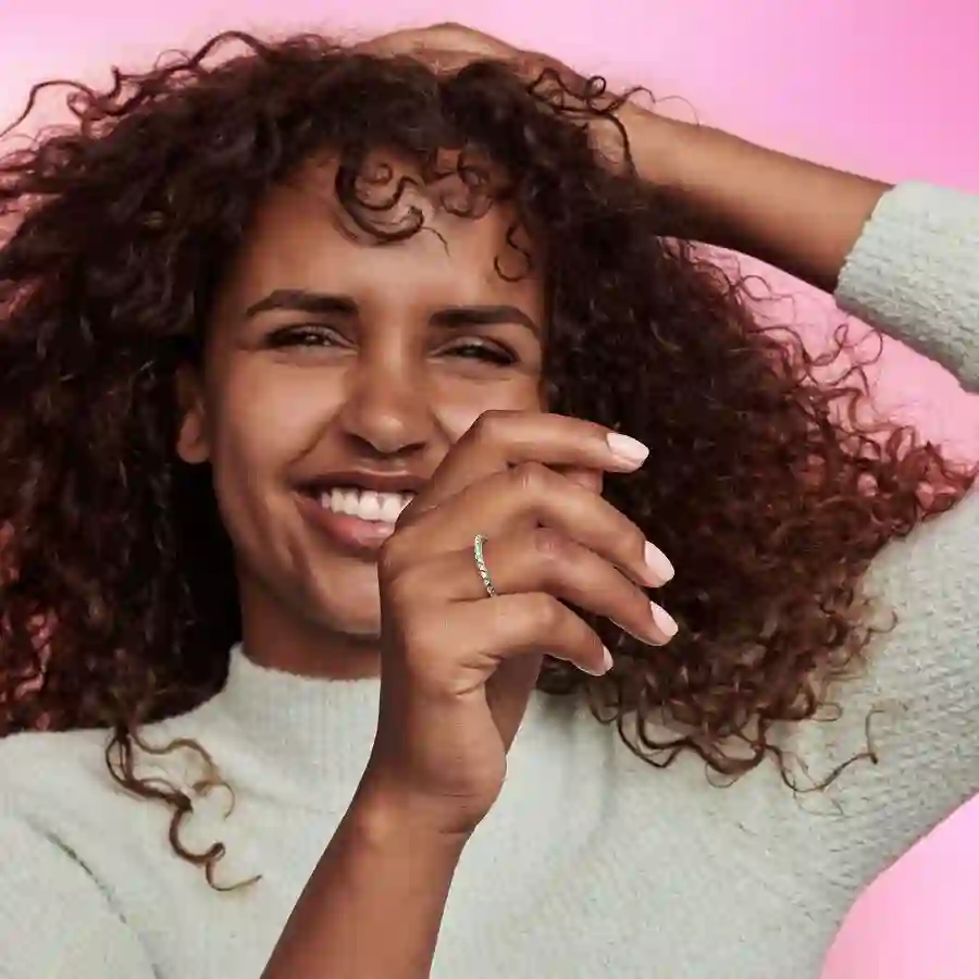 Sterling silver pyramid studded ring with clear cu