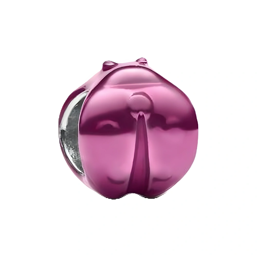 Ladybug sterling silver mini charm with pink enamel